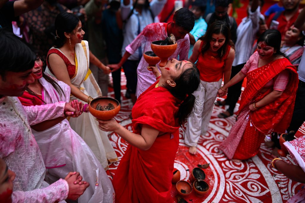 Dhunuchi nach - A dhunuchi is a traditional incense burner, typically made from earthenware or metal, shaped like a shallow bowl with a handle for easy holding (during the dance). Commonly...